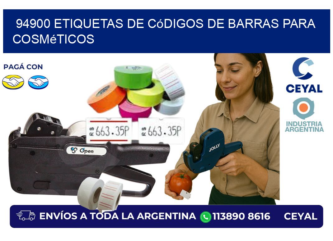 94900 etiquetas de códigos de barras para cosméticos