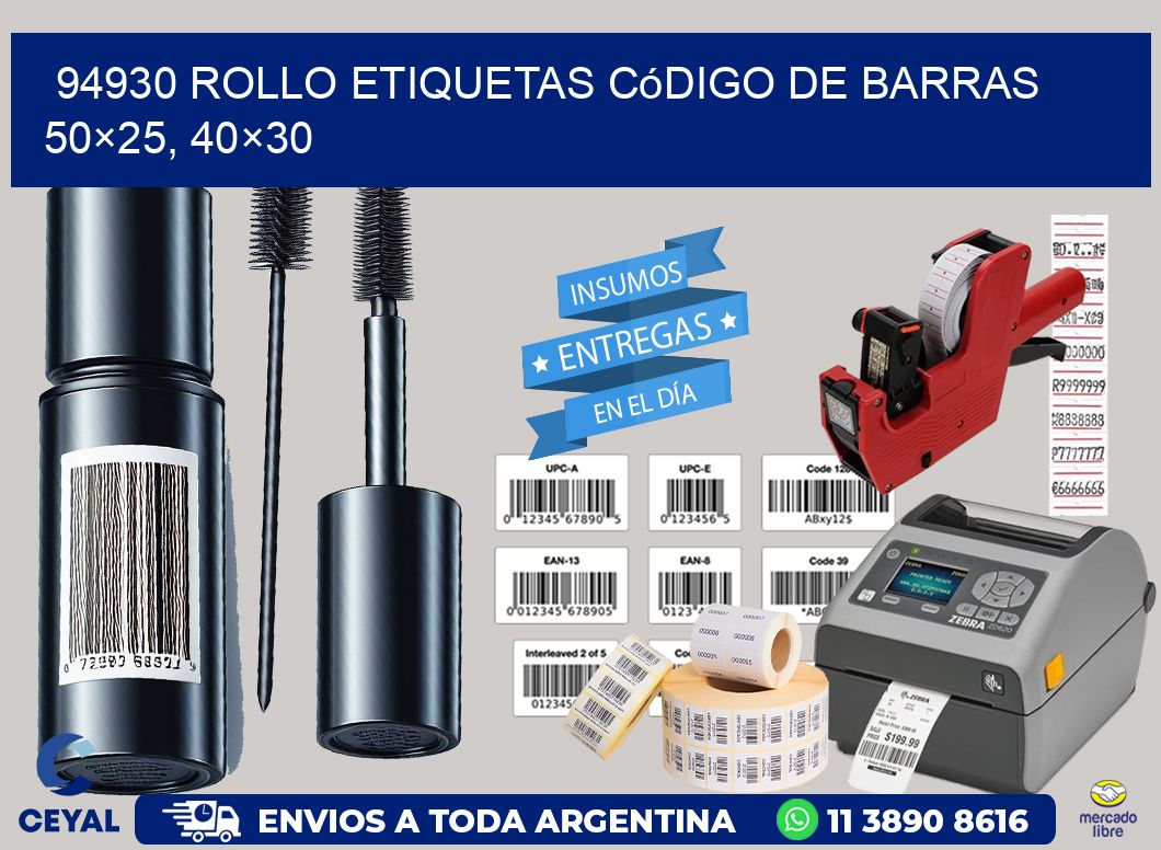94930 rollo etiquetas código de barras 50×25, 40×30