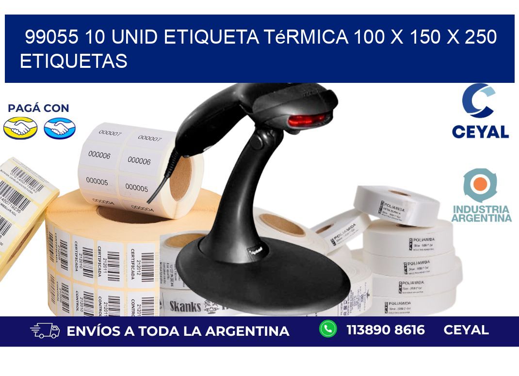 99055 10 Unid Etiqueta Térmica 100 x 150 x 250 etiquetas