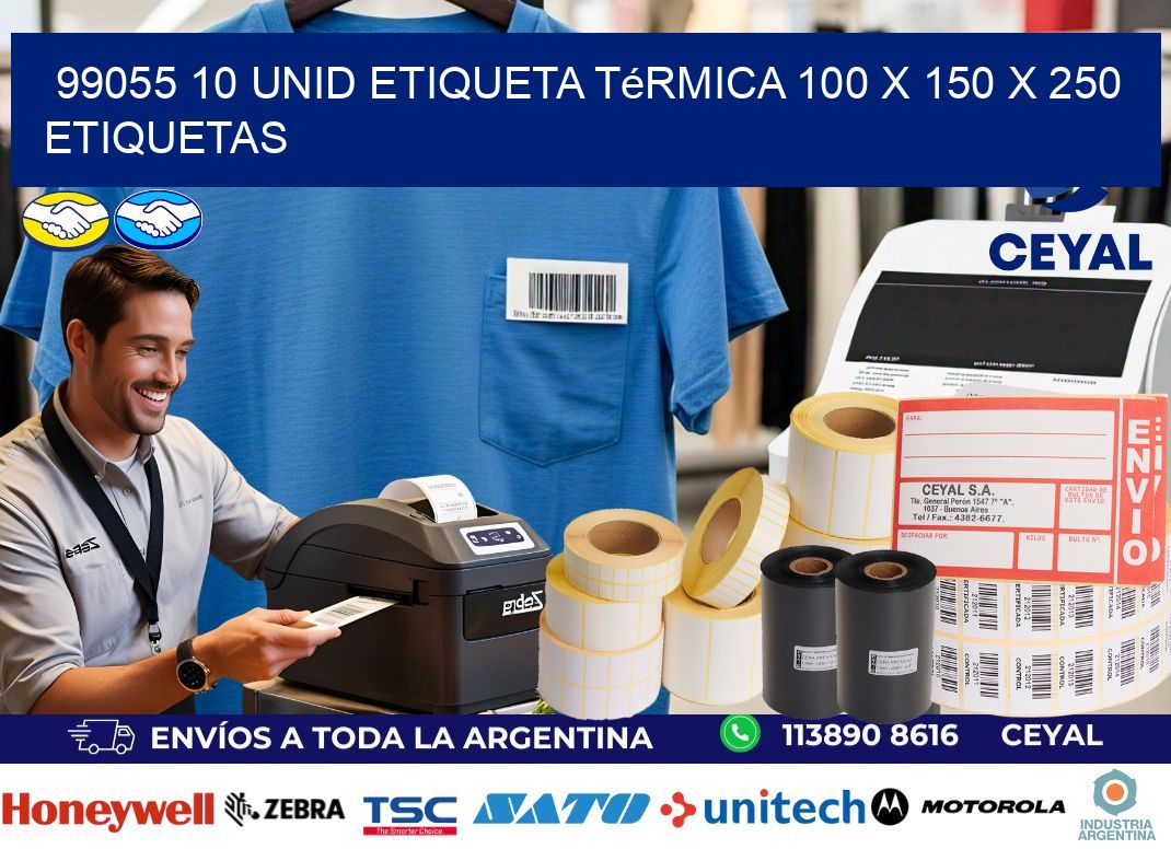 99055 10 Unid Etiqueta Térmica 100 x 150 x 250 etiquetas