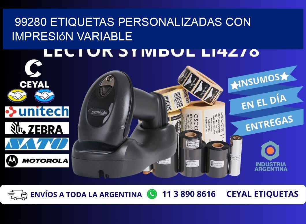 99280 etiquetas personalizadas con impresión variable