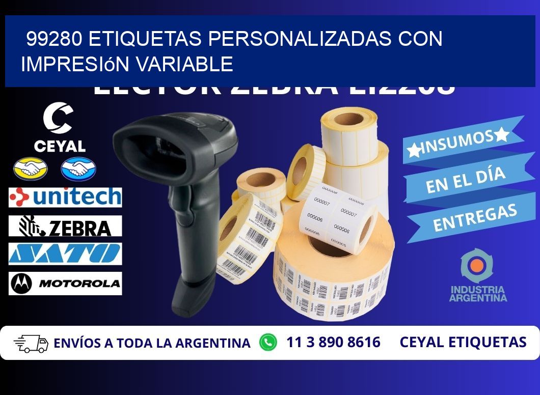 99280 etiquetas personalizadas con impresión variable