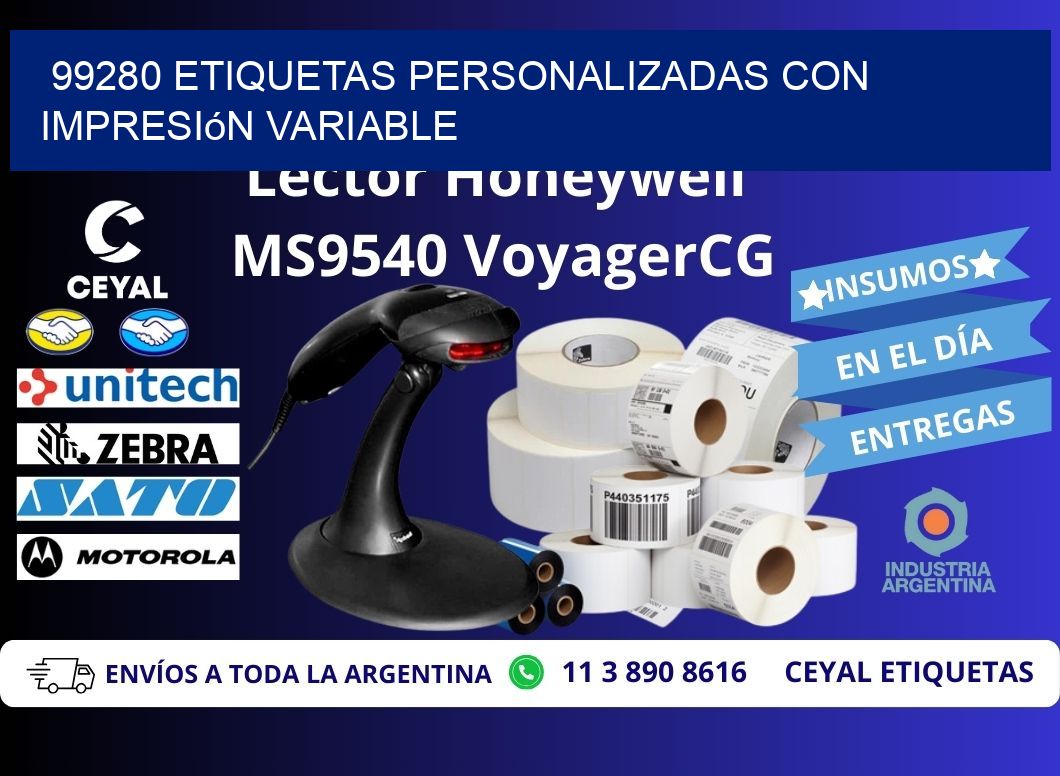 99280 etiquetas personalizadas con impresión variable