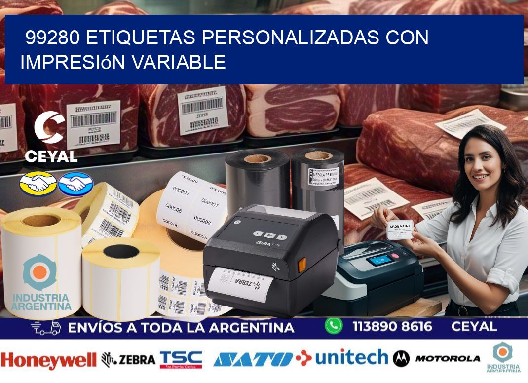 99280 etiquetas personalizadas con impresión variable