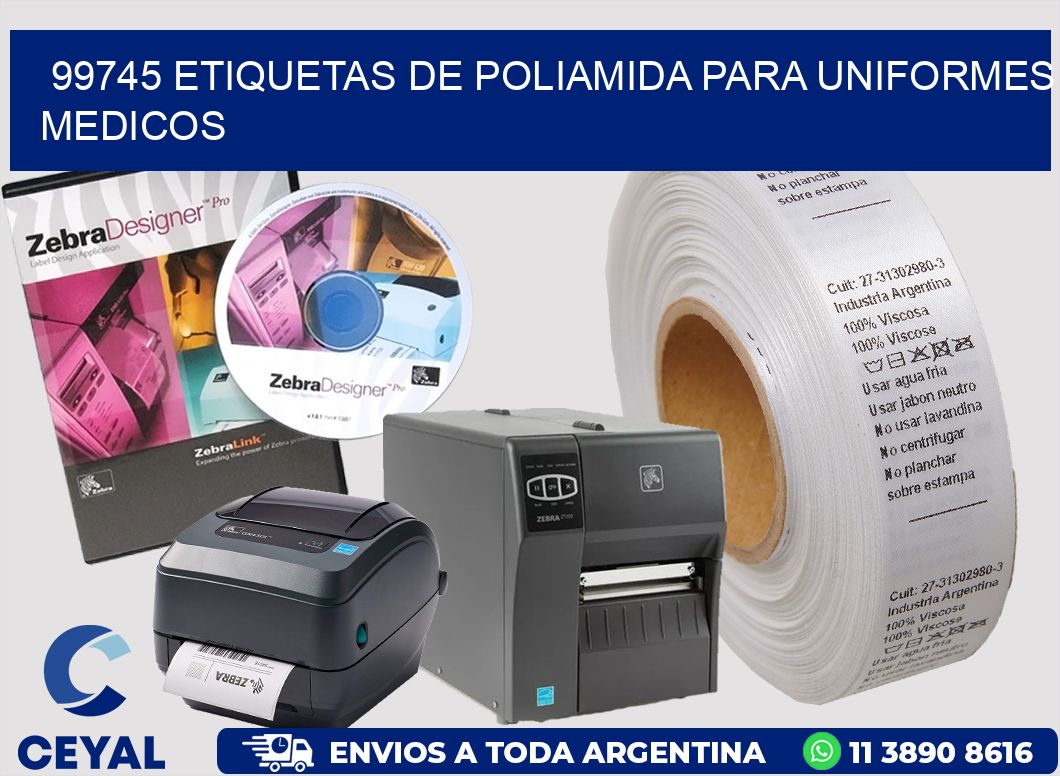99745 Etiquetas de poliamida para uniformes medicos