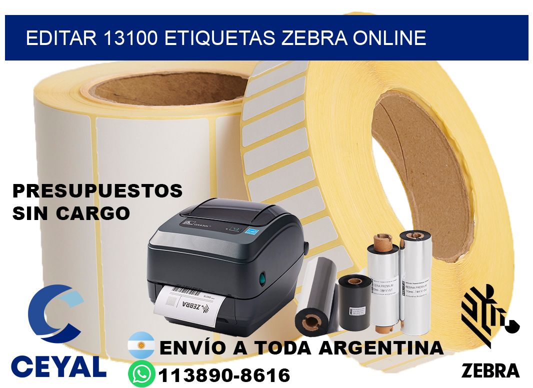 EDITAR 13100 ETIQUETAS ZEBRA ONLINE