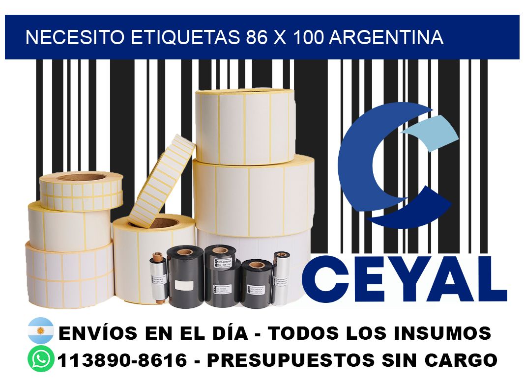 Necesito etiquetas 86 x 100 argentina