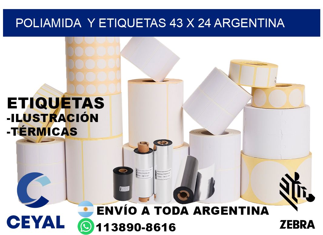 Poliamida y etiquetas 43 x 24 argentina
