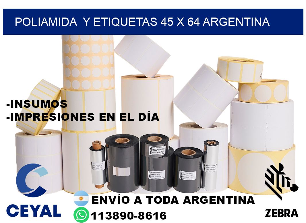Poliamida  y etiquetas 45 x 64 argentina