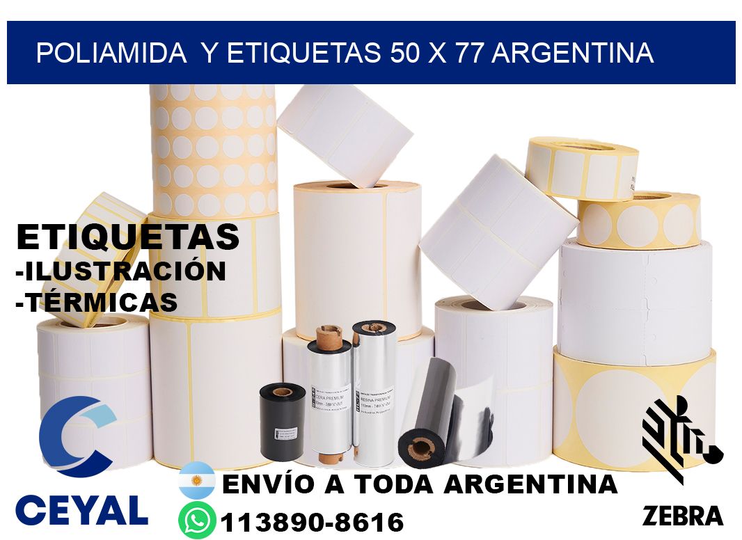 Poliamida y etiquetas 50 x 77 argentina