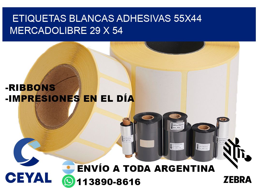 etiquetas blancas adhesivas 55x44 mercadolibre 29 x 54