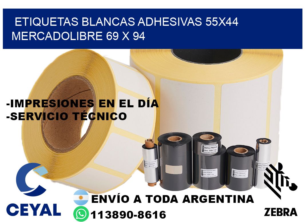 etiquetas blancas adhesivas 55x44 mercadolibre 69 x 94