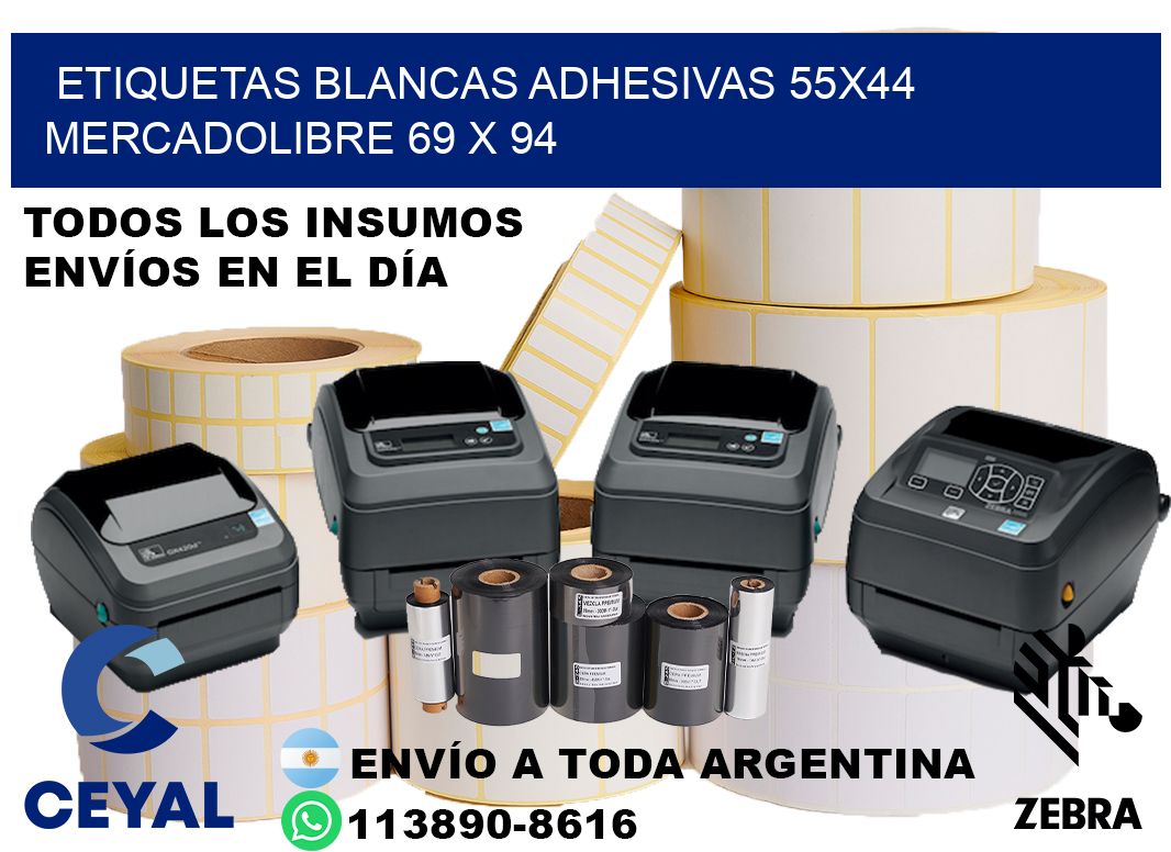 etiquetas blancas adhesivas 55x44 mercadolibre 69 x 94