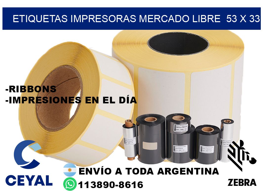 etiquetas impresoras mercado libre  53 x 33