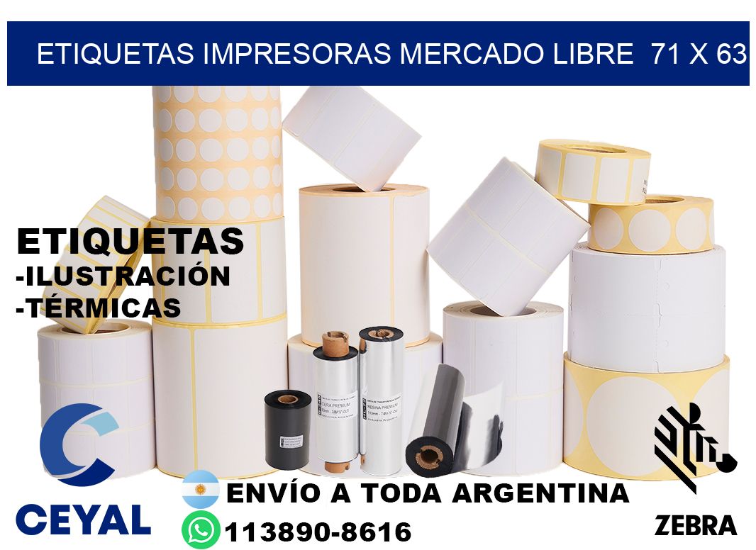 etiquetas impresoras mercado libre 71 x 63