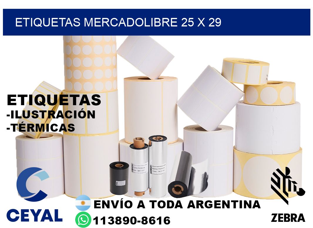 etiquetas mercadolibre 25 x 29