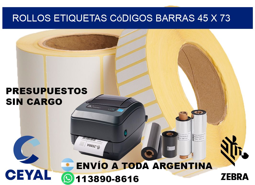 rollos etiquetas códigos barras 45 x 73