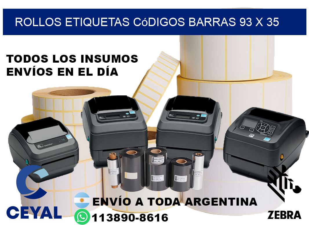 rollos etiquetas códigos barras 93 x 35