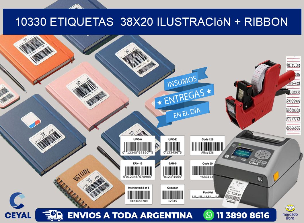 10330 etiquetas 38x20 ilustración + ribbon