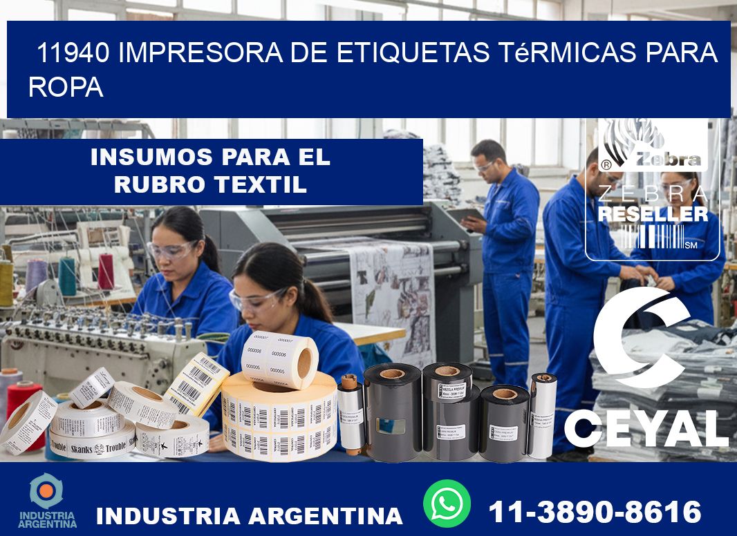 11940 impresora de etiquetas térmicas para ropa