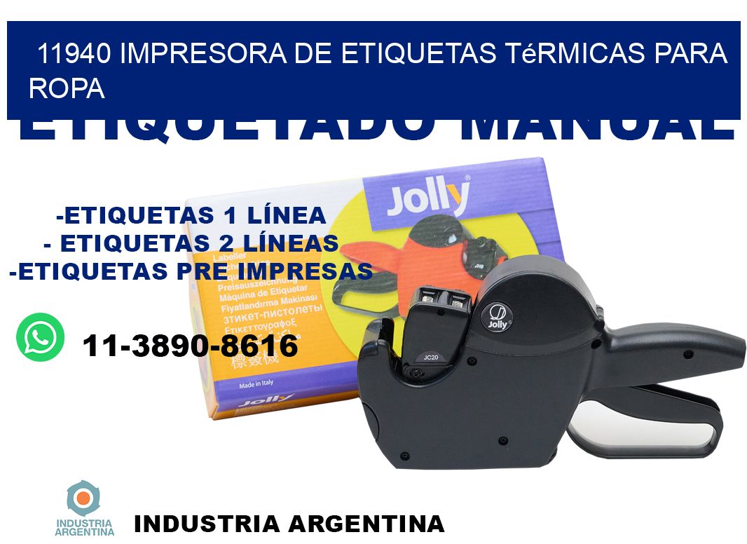 11940 impresora de etiquetas térmicas para ropa