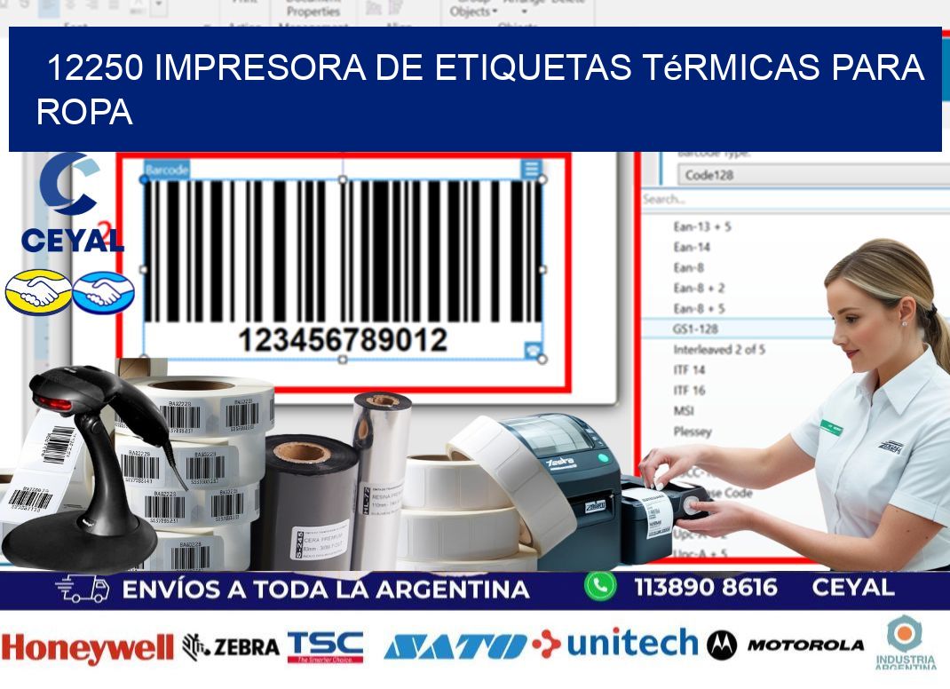 12250 impresora de etiquetas térmicas para ropa