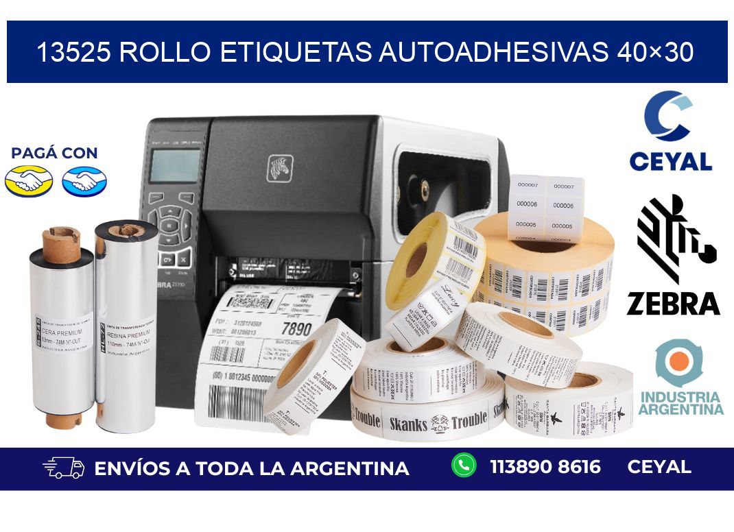 13525 Rollo Etiquetas autoadhesivas 40×30