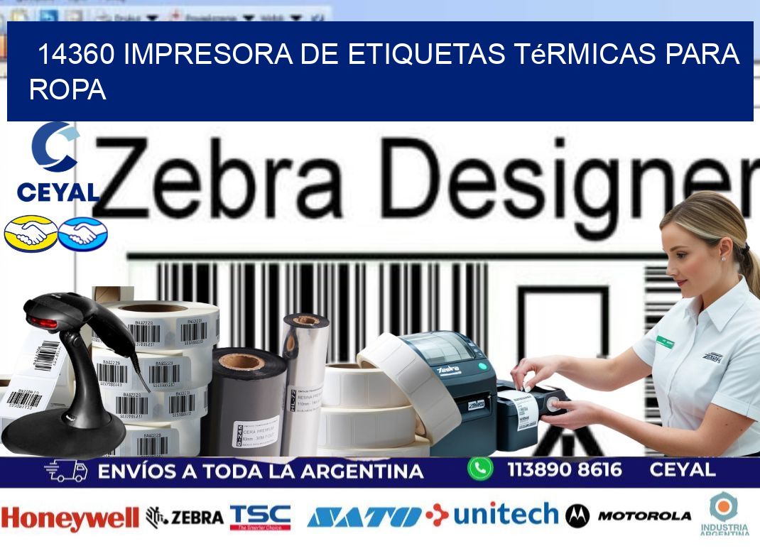 14360 impresora de etiquetas térmicas para ropa