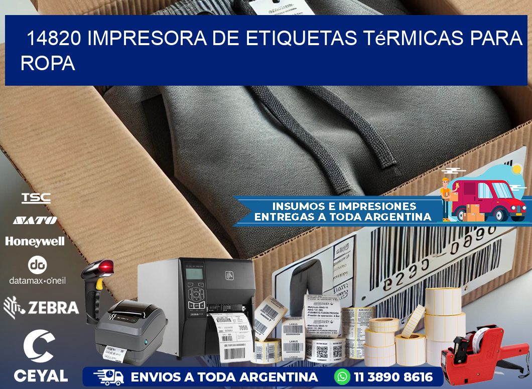 14820 impresora de etiquetas térmicas para ropa
