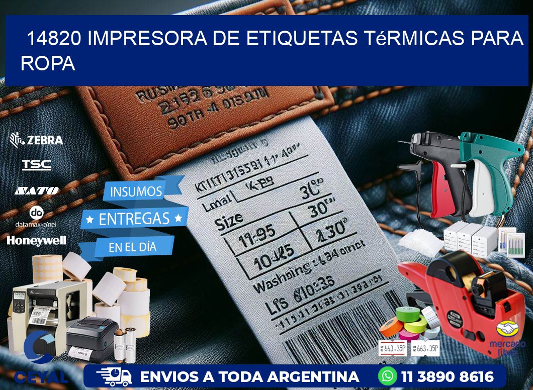 14820 impresora de etiquetas térmicas para ropa