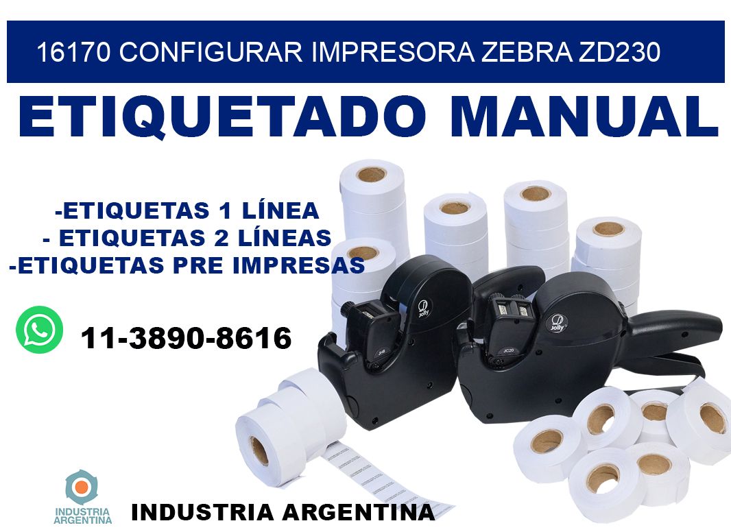 16170 configurar impresora zebra zd230