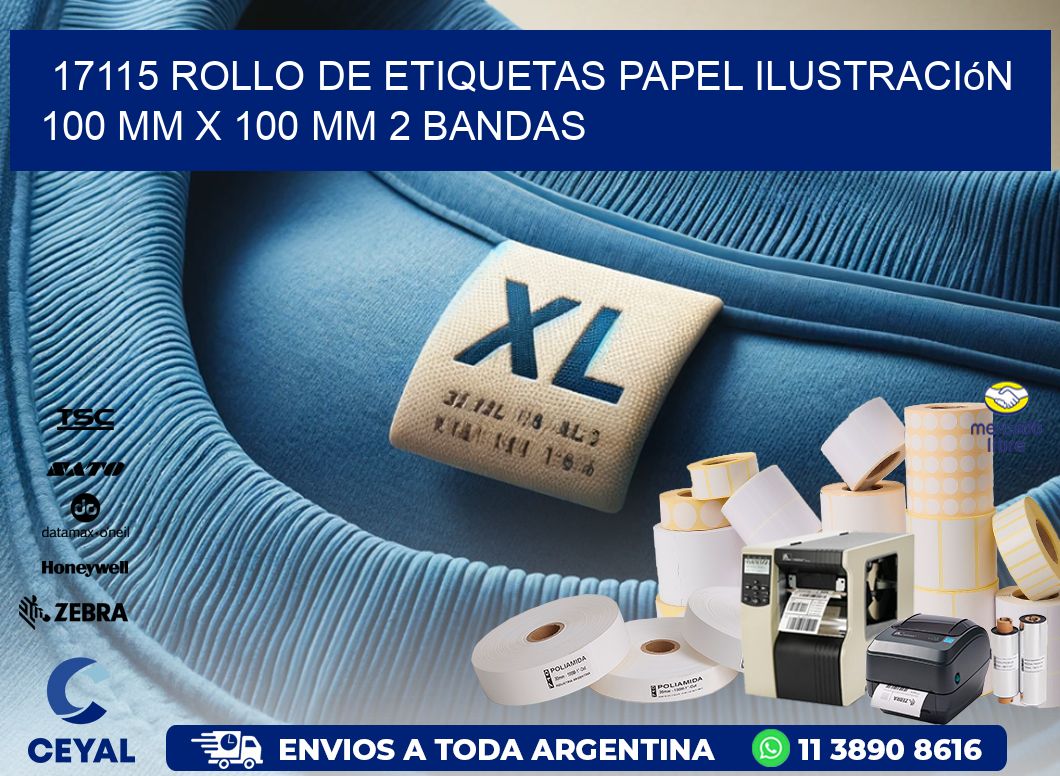 17115 Rollo de Etiquetas Papel Ilustración 100 mm x 100 mm 2 Bandas