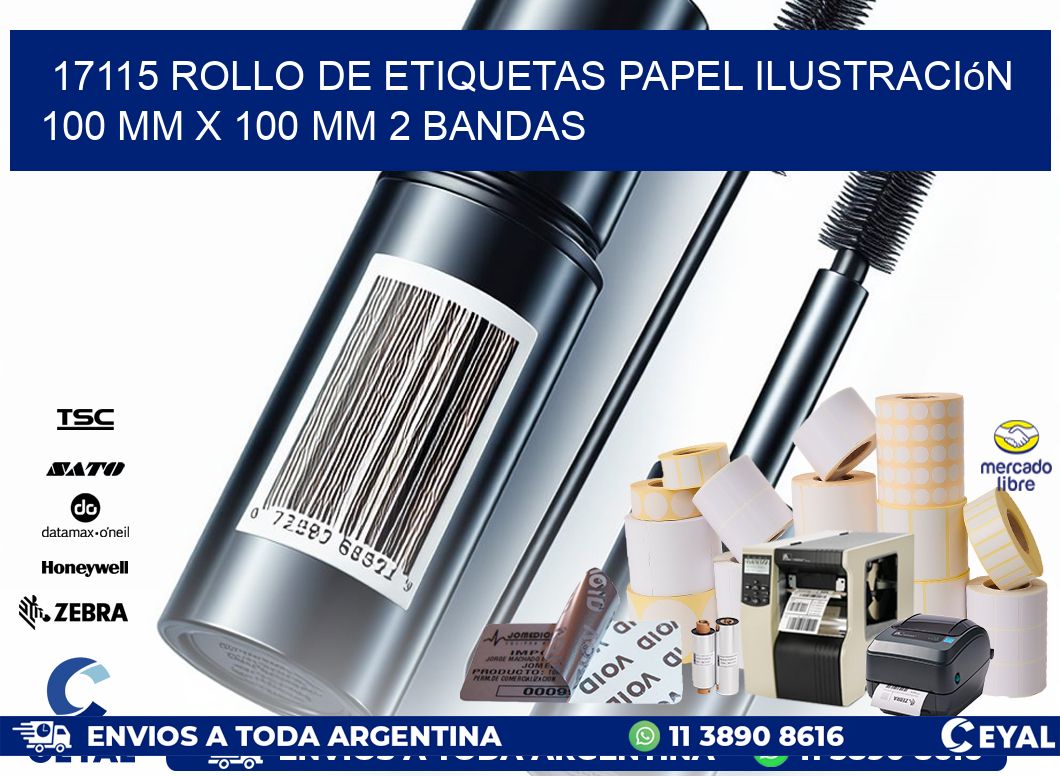 17115 Rollo de Etiquetas Papel Ilustración 100 mm x 100 mm 2 Bandas
