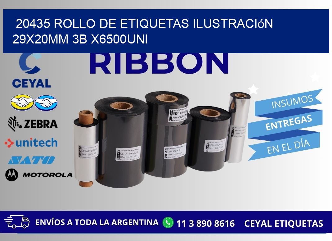 20435 Rollo De Etiquetas Ilustración 29x20mm 3b X6500uni