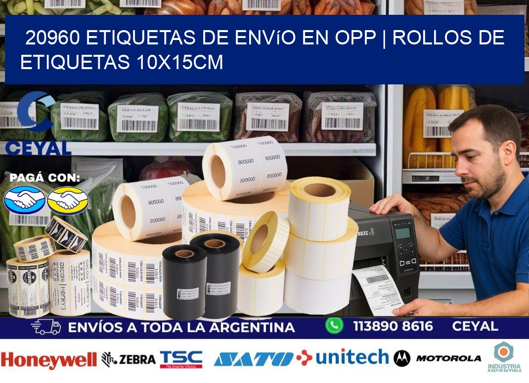 20960 Etiquetas de envío en opp | Rollos De Etiquetas 10x15CM