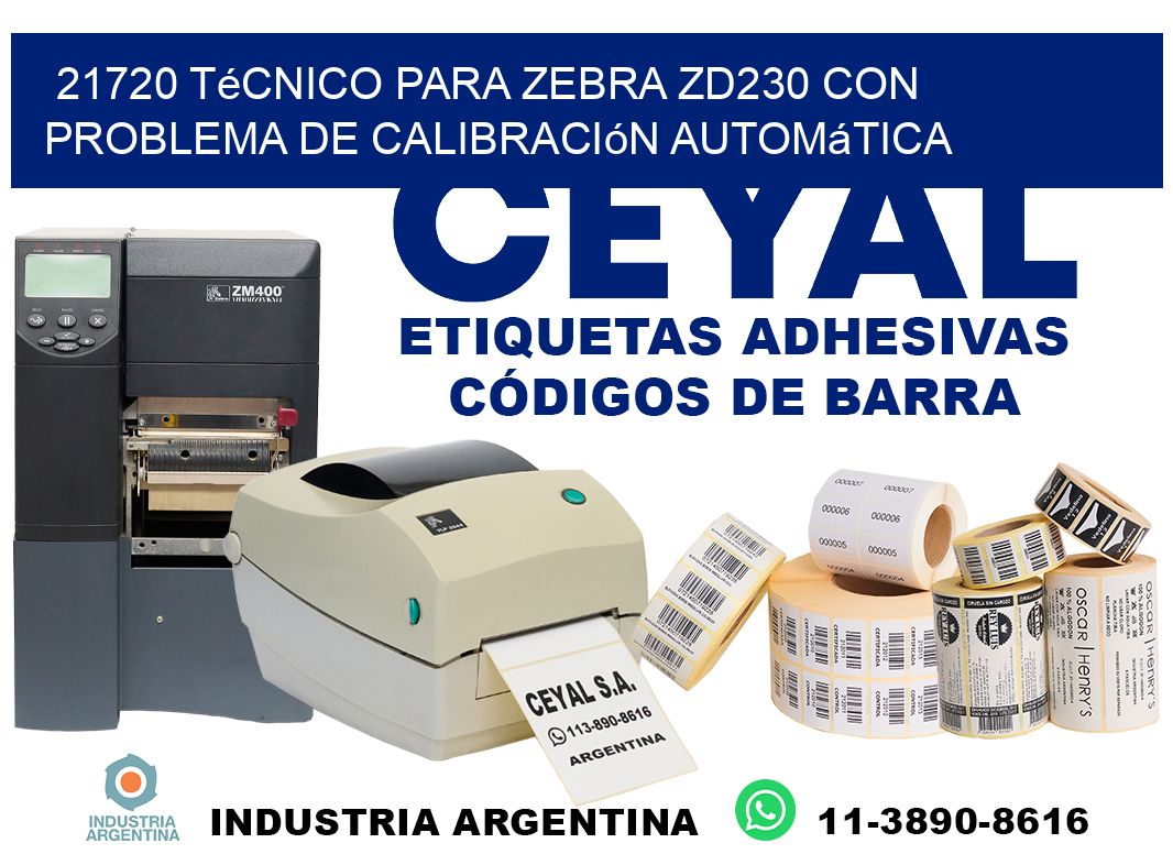 21720 técnico para zebra zd230 con problema de calibración automática