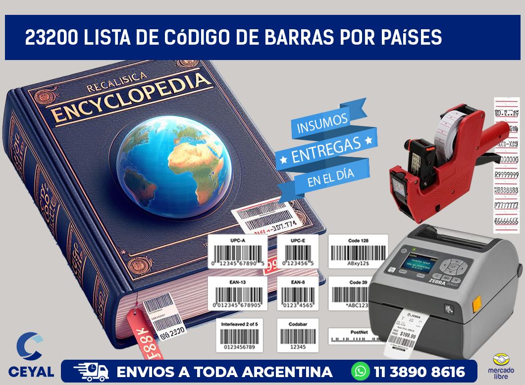 23200 Lista de código de barras por países