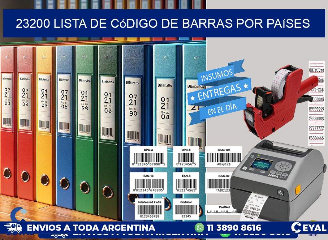 23200 Lista de código de barras por países
