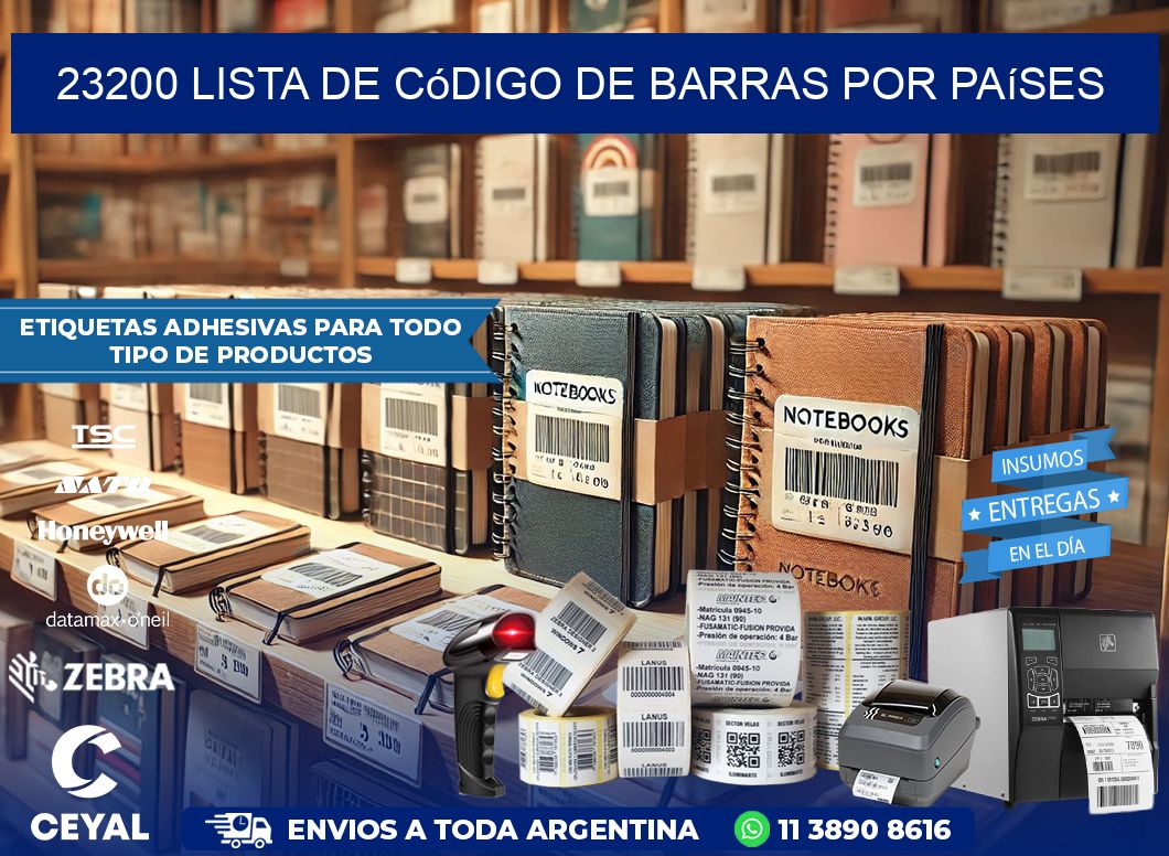 23200 Lista de código de barras por países