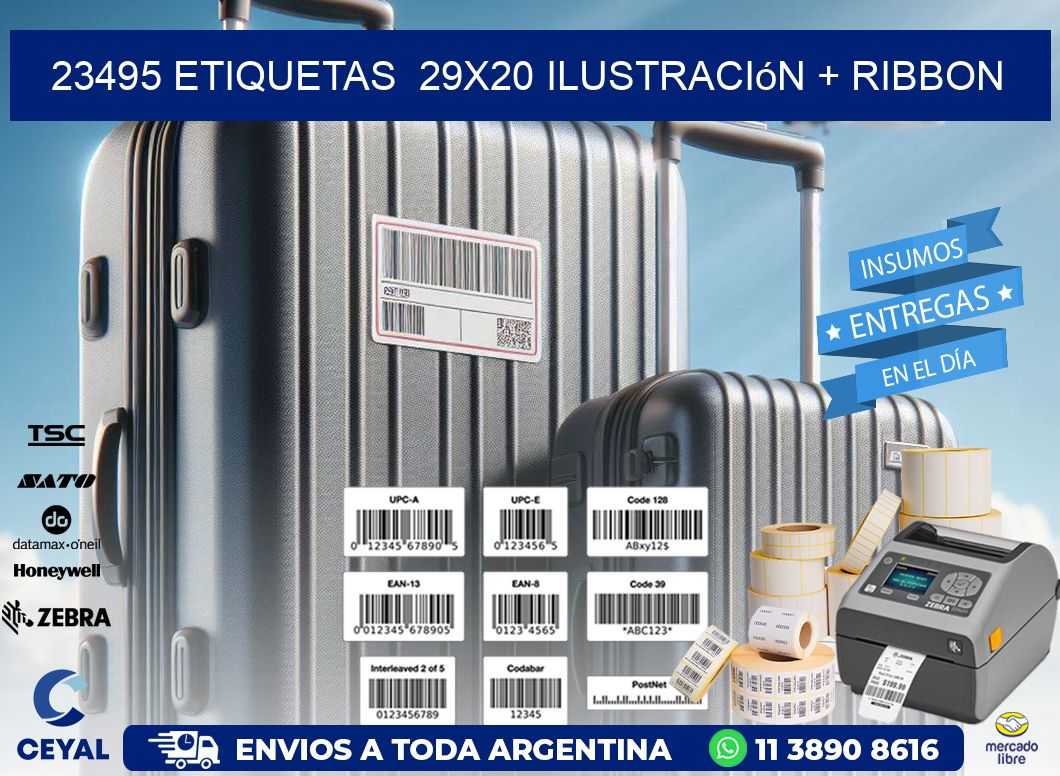 23495 etiquetas 29x20 ilustración + ribbon