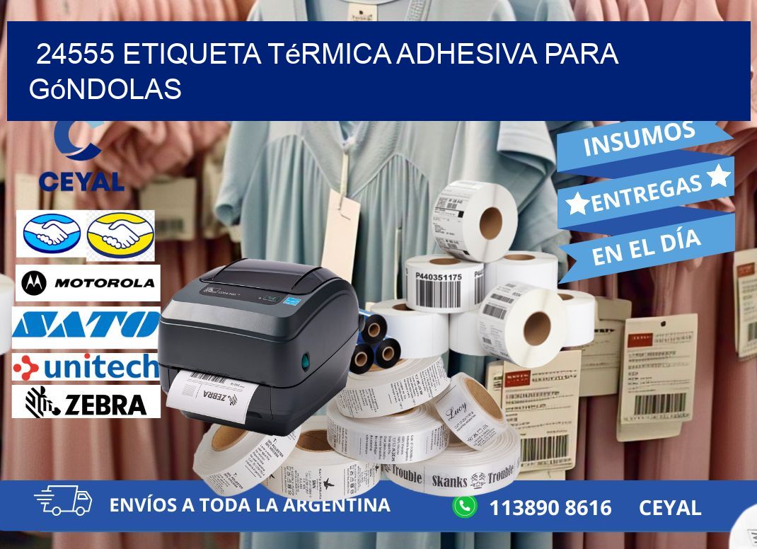 24555 Etiqueta térmica adhesiva para góndolas