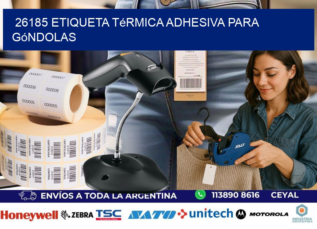 26185 Etiqueta térmica adhesiva para góndolas