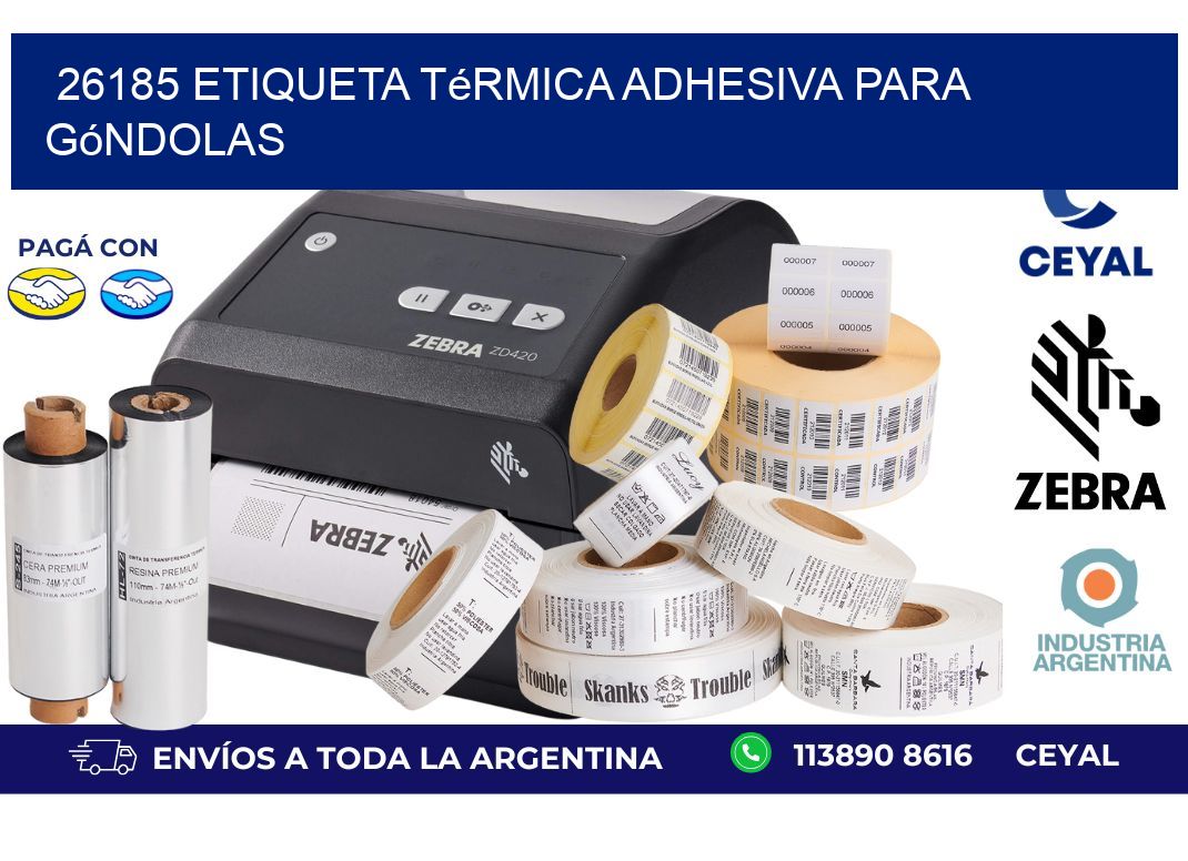 26185 Etiqueta térmica adhesiva para góndolas