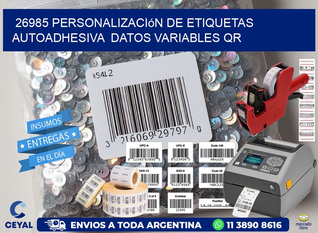 26985 Personalización de etiquetas autoadhesiva  datos variables QR