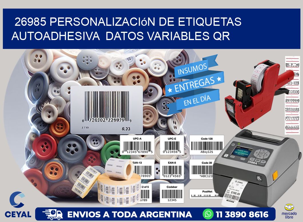 26985 Personalización de etiquetas autoadhesiva  datos variables QR