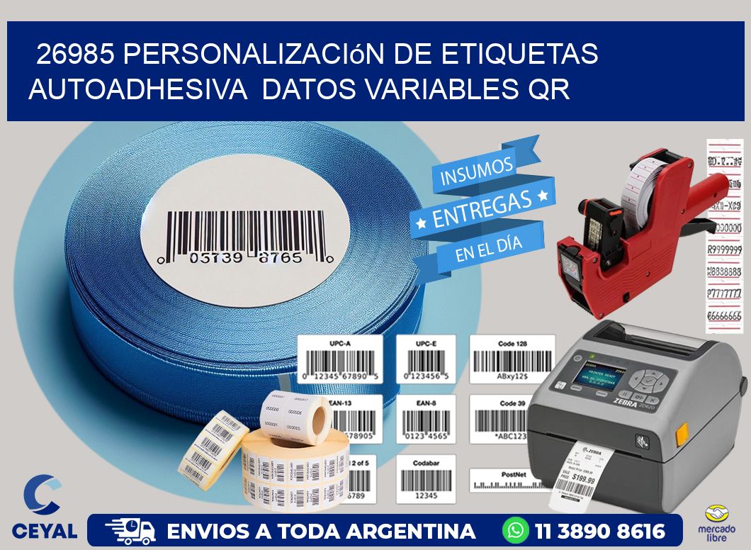 26985 Personalización de etiquetas autoadhesiva  datos variables QR
