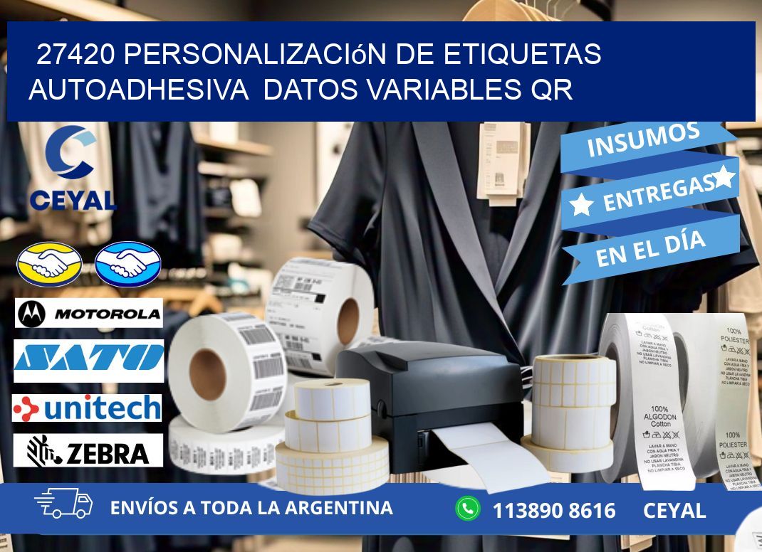 27420 Personalización de etiquetas autoadhesiva datos variables QR