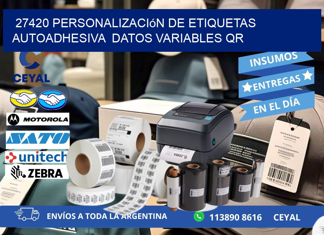 27420 Personalización de etiquetas autoadhesiva  datos variables QR