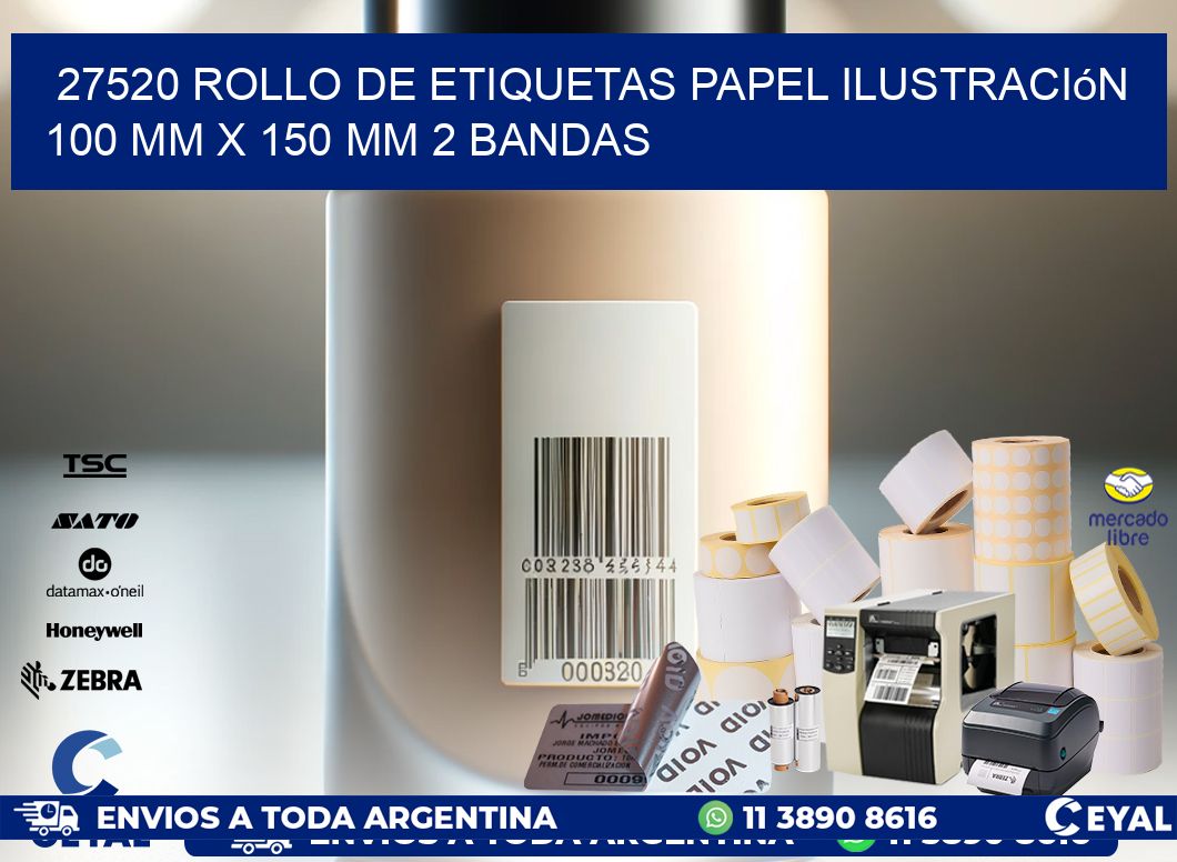 27520 Rollo de Etiquetas Papel Ilustración 100 mm x 150 mm 2 Bandas