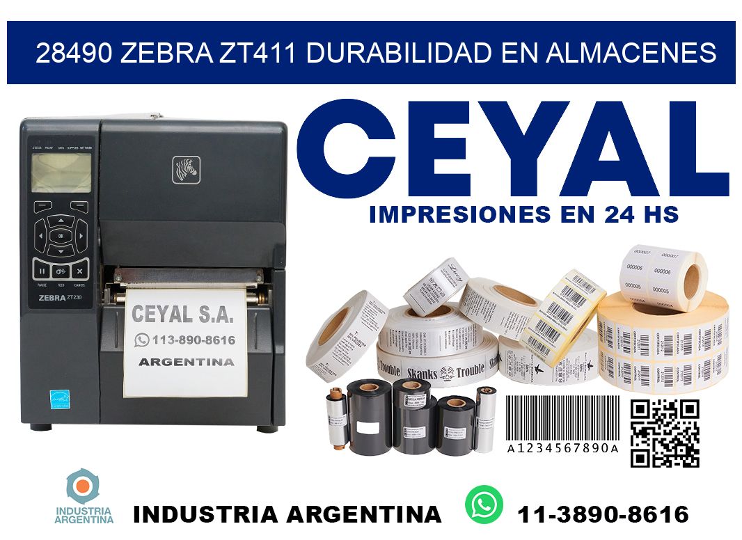 28490 Zebra ZT411 durabilidad en almacenes